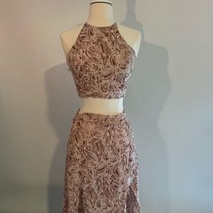 Crop Top and skirt Set. Beautiful and new with tags. Pair with boots or sandals.